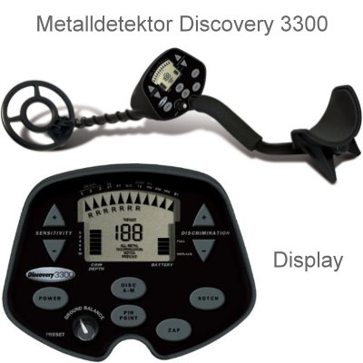 Discovery 3300 Premiumpaket (Metalldetektor & Xpointer Pinpointer & Schatzsucherhandbuch)